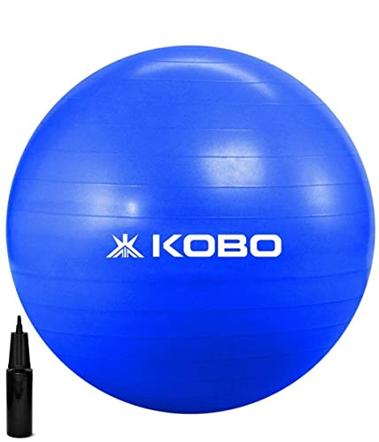 KOBO Gym Ball Anti Burst with Foot Pump (Imported) (Blue Colour) (85 cm)
