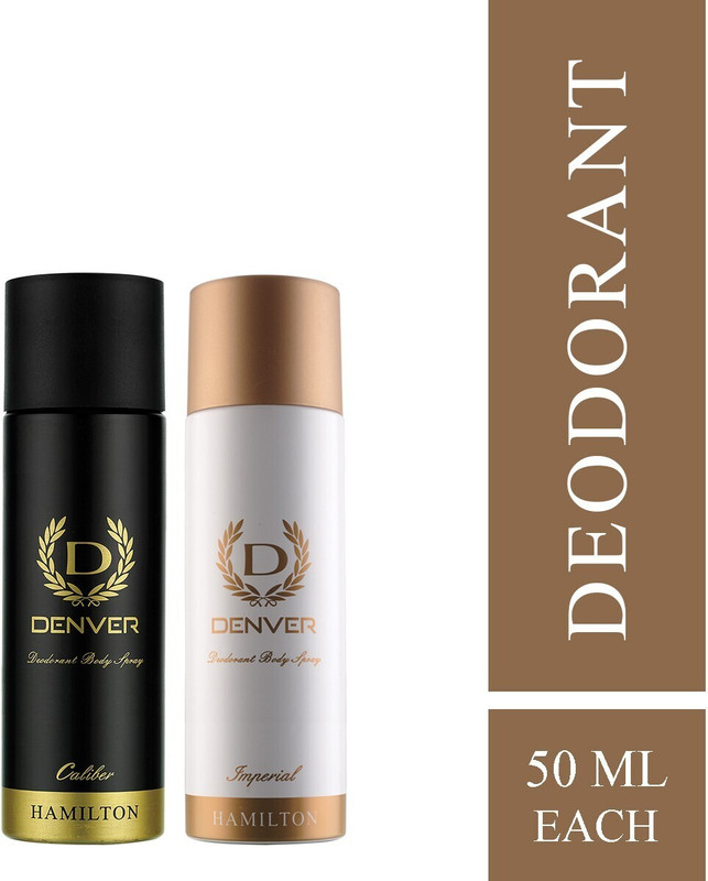 DENVER Caliber and Imperial Nano Combo Deodorant Spray  –  For Men(100 ml, Pack of 2)