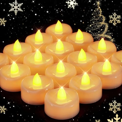 BUYLOOP LED Tealight Candles, Battery Operated, Warm White Flickering Light