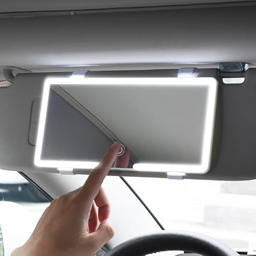 LUME & LIVING Upgrade Car Sun Visor Vanity Mirror With 80 LEDs – 3 Light Modes, Rechargeable, Dimmable Touch Control – Universal for Car, Truck, SUV