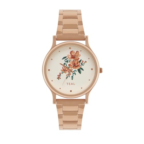 TEAL BY CHUMBAK Round Dial Analog Hand Watch for Women, Gifts for Women/Girls/Ladies, Stylish Fashion Watch for Casual/Work