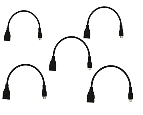 C & E 5 Pack-Micro USB OTG to USB 2.0 Adpater OTG Cable-Straight