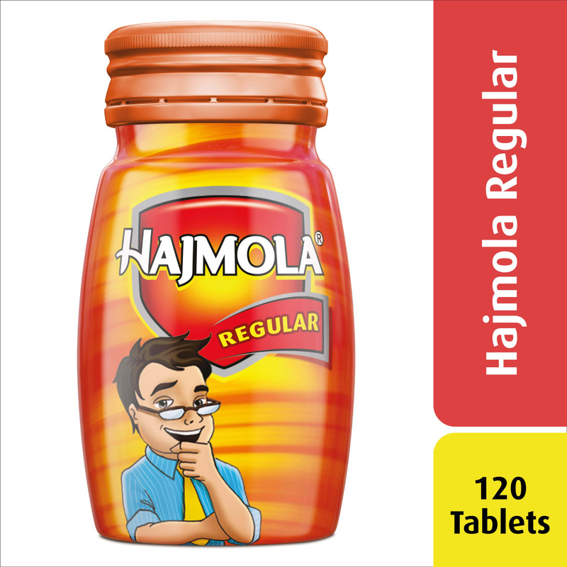 Hajmola Digestive – 120 Tablets (Regular Flavour) | Tasty & Chatpata | Ayurvedic Regular(120 pieces)