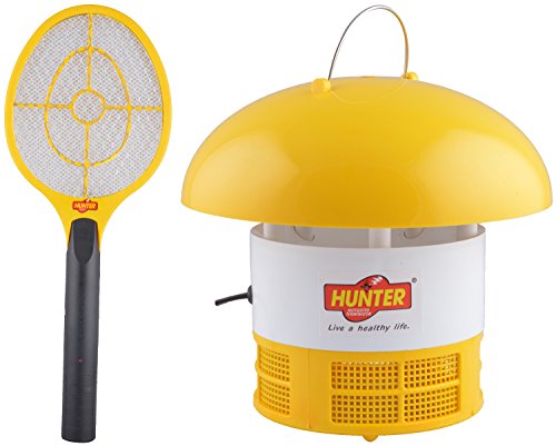Hunter Mosquito Repellant Machine and Mosquito Bat Set, 6 Months Warranty (Multicolour, 2-Pieces, Plastic)