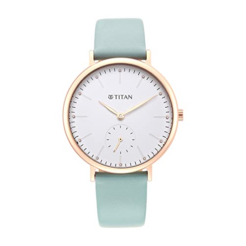 Titan Women Metal Analog White Dial Watch-95142Wl01/Np95142Wl01, Band Color-Blue