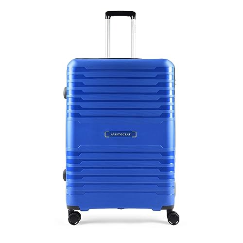 Aristocrat Harbour Cabin Trolley Bag 76 cm | Large | Polypropylene Hardshell Sided Luggage | Smooth 8-Wheel Suitcase | Combination Lock with Sturdy Zipper | 7-Year Warranty – Unisex (Blue)