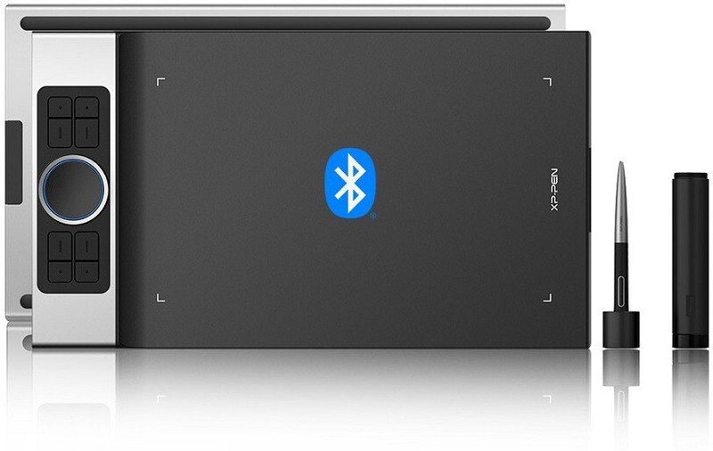 XP Pen Deco Pro SW Graphic Tablet with tilt support, 8 shortcut keys, 8192 levels of pressure sensitivity, 1 roller wheel and Bluetooth connectivity 9 x 5 inch Graphics Tablet Connectivity – USB, Bluetooth(Black)