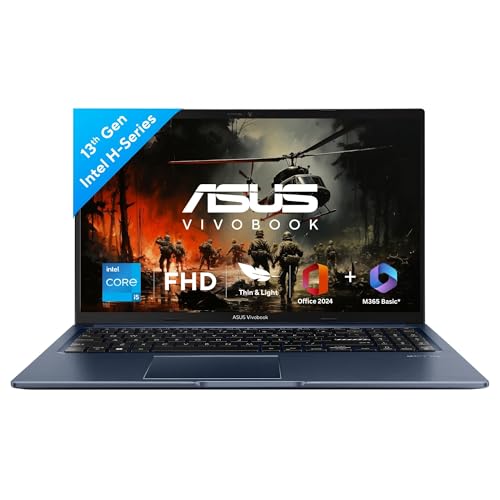 ASUS Vivobook 15,13th Gen,Intel Core i5-13420H(Intel UHD iGPU/16GB RAM/512GB SSD/FHD/15.6″/60Hz/Backlit Keyboard/Windows 11/M365 Basic (1Year)*/Office Home 2024/Quiet Blue/1.70 kg) X1502VA-BQ836WS