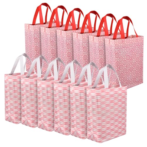 Heart Home Shopping Handbag | Grocery Handbag | TOTE_BAG | Pack of 12 | Multicolor