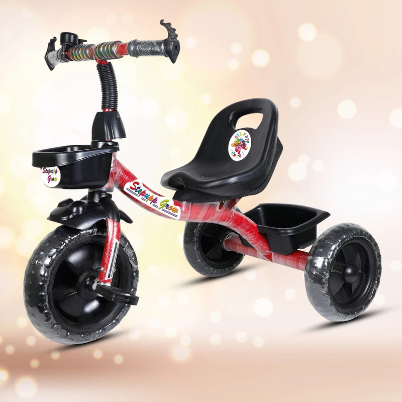Stepupp Grow STEPUP GROW BABY TRICYCLE WITH BASKET RED COLOUR FOR KIDS KIDS TRICYCLE,BABY TRICYCLE,TRICYCLE,1212 Tricycle(Red, Black)