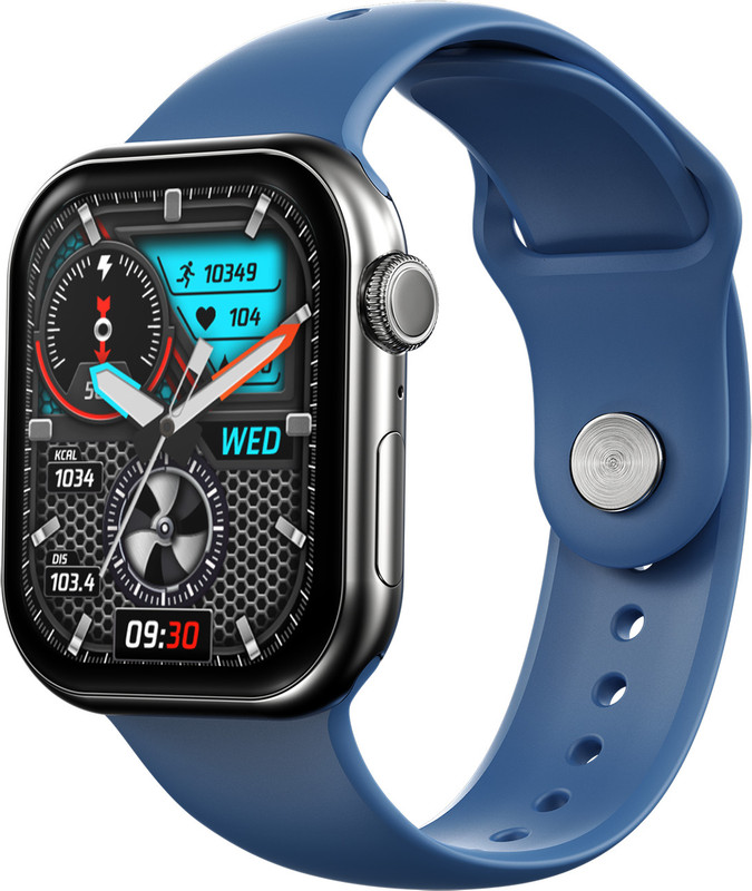 Fire-Boltt Ring X 2.01inch HD | Always-On Display | Metal Body Design | Wireless Charging Smartwatch(Blue S Strap, Free Size)