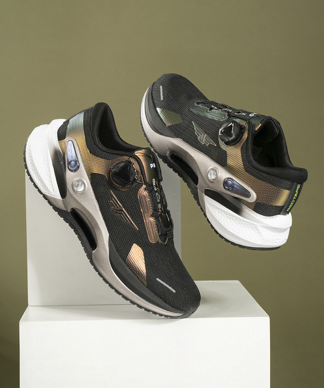 RED TAPE Sports Shoes for Men | Dial Lace Quick On, Soft Cushioned Insole Walking Shoes For Men(Black , 10)