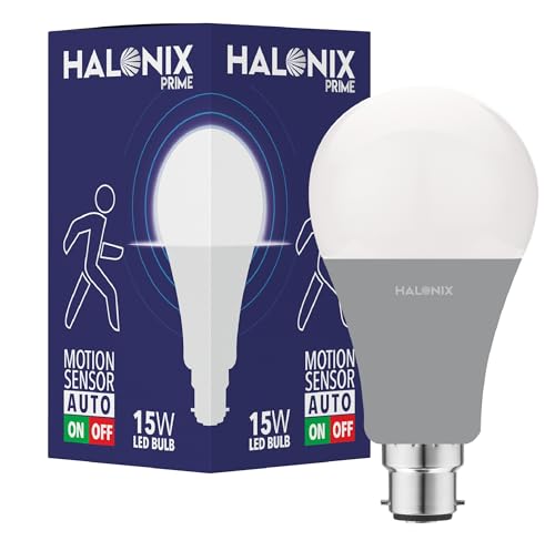 Halonix 15W Motion Sensor Led bulb | Color-6500K White | Auto on- Auto Off light | Motion sensor light | Pack of 1 | Base-B22