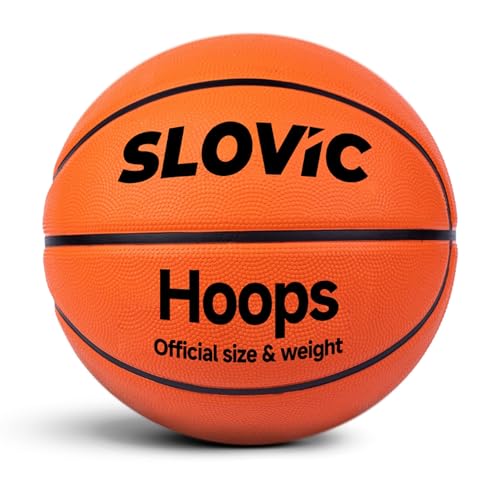 SLOVIC Outdoor Basketball [Size-7] | Professional Basket-Ball For Indoor-Outdoor Training | Ideal For Kids & Adult | Basketball For Training & Tournamnet | Suitable For All Surfaces,Brown