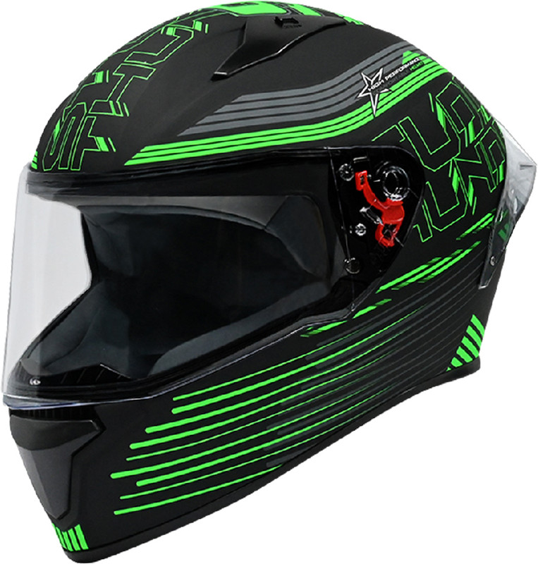 STUDDS Thunder D11 ISI Certified Full Face Graphic with Clear Visor Motorbike Helmet(MATT BLACK N3)