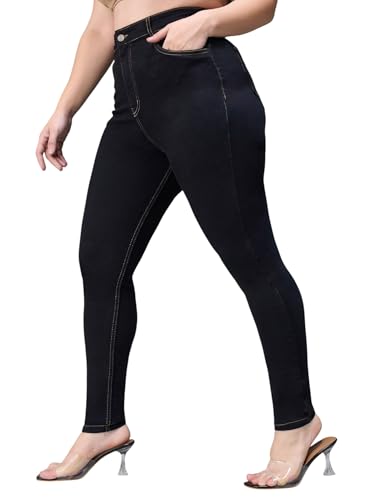 Miss Chase A+ Women’s Wide-Leg High Rise Regular Length Stretchable Shaping Denim Jeans (APAW24DEN86-96-337-26, Pacific Blue, 26)