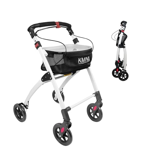 KMINA Rollator Walker Indoor with Tray, Aluminum – KMINA PRO (Black)
