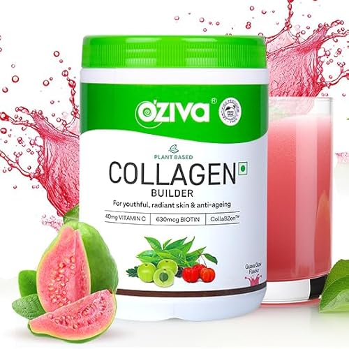 OZiva Vegan Collagen (Guava Glow) for Skin, Hair & Nails | Plant-Based Collagen Peptides Supplement for Men & Women | Non-GMO, No Sugar Added | Powder, 200g (Pack of 1)