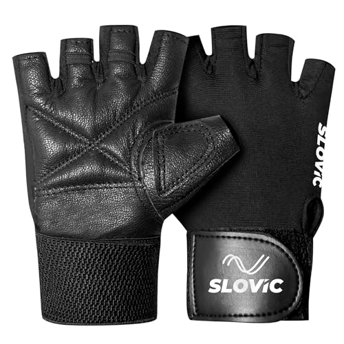 SLOVIC Gym Gloves for Men with Wrist Support Accessories | Padded Gym Gloves for Women for Weightlifting | Gloves for Gym Workout for Training | Exercise, Cycling Gloves, Bike Sports Gloves – Large