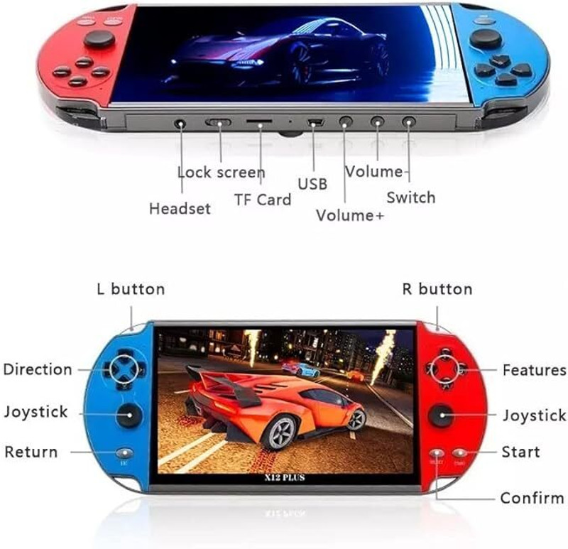 NextTech X7 PSP Game Console:Unlock The Power of 1000+ Games and Nostalgic Memories YR-19 8 GB with 1000+ Games(Multicolor)