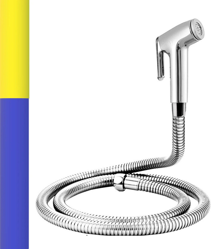 MAYUR ÖCICH HEALTH FAUCET HIGH PRESS (HEAVY DUTY) HF-561 W. 1 MTR FLEXIBLE SS TUBE AND HOOK JET SPRAY [ HAND SHOWER FOR TOILET] WATER TAP [ BATHROOM TAP] COMMODE Health  Faucet(Wall Concealed Installation Type)