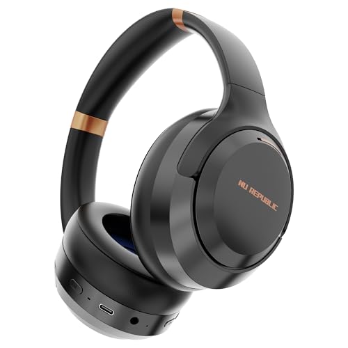 Nu Republic Starboy 3 with 56 Hour Playtime, X-Bass® Technology, 40mm Neodymium Drivers, Gaming Mode, Bluetooth V5.4, 50ms Low Latency, Type-C Fast Charging ENC Bluetooth Headphones (Black)