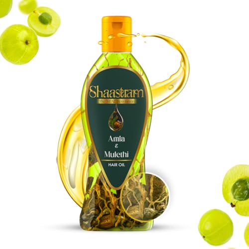 Shaastram Amla & Mulethi Herbal hair Oil for men & women| Promotes Hair Growth & Reduces Hair Fall | with Brahmi, Ashwagandha & 8 natural Herbs | Natural Hair Care – 180ml
