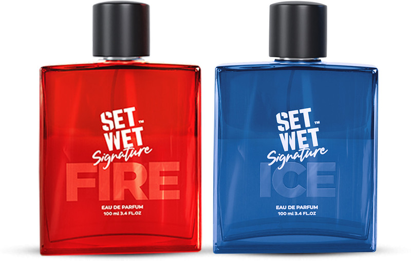 SET WET Fire & Ice Perfume for Men, Woody & Citrusy Long Lasting Perfume, Pack of 2 Eau de Parfum  –  200 ml(For Men)