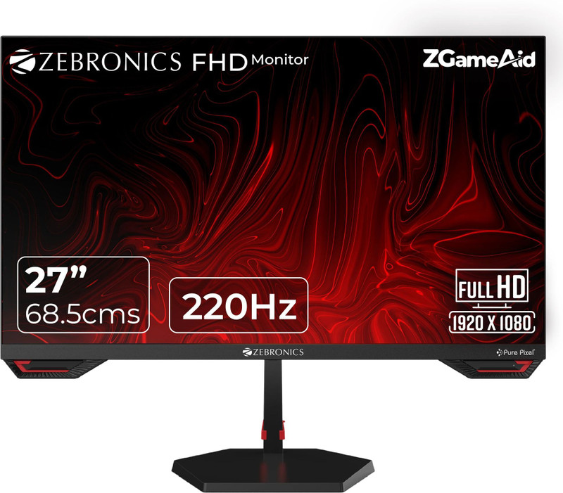 ZEBRONICS 64.77 cm (26 inch) Full HD IPS Panel Gaming Monitor (Zeb-S27A – 27″ 220hz)(Response Time: 1 ms, 220 Hz Refresh Rate)