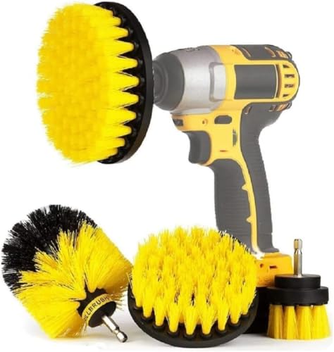 4 PCS Power Drill Scrubber Brush Cleaning Kit – All-Purpose Drill Brushes for Bathroom, Grout, Floor, Tub, Shower, Tile, Kitchen, Grill, Corners | Fits Most