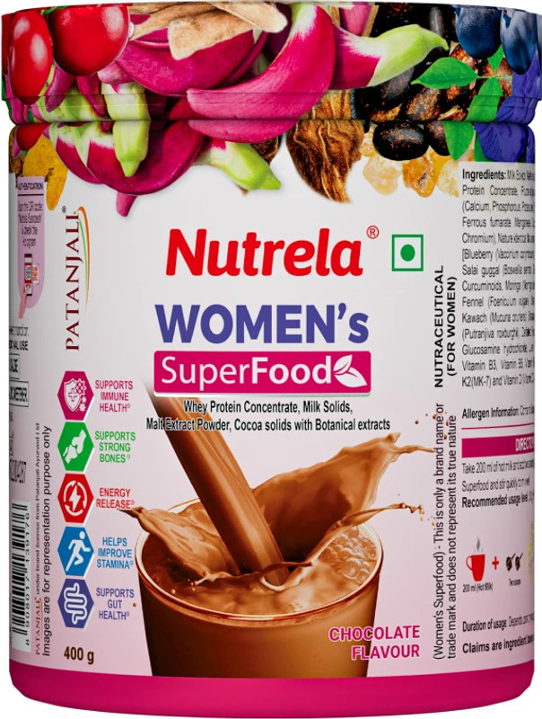 PATANJALI Women’s SuperFood Nutrition Drink(400 g, Chocolate Malty Caramel and Vanilla Careel Flavor Flavored)