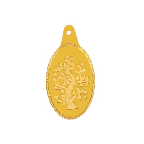 Bangalore Refinery 24k (999) Gold Coin Pendants 1gm (Banyan Tree)