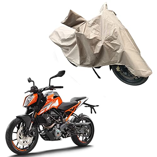 Oshotto Dust and Water Proof Double Mirror Pocket X1 Bike Body Cover Compatible with KTM Duke (Brown)