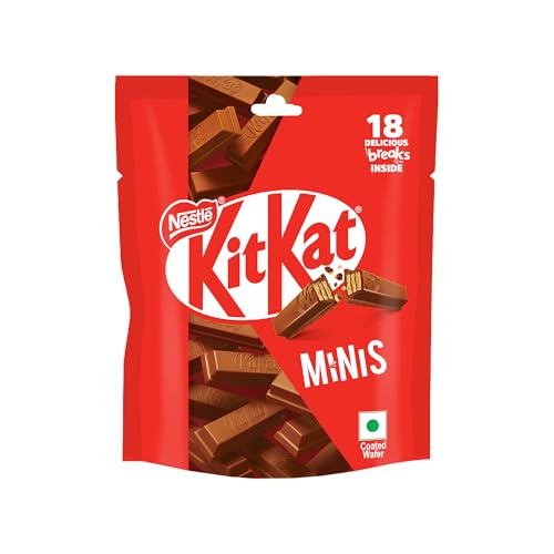KIT KAT Minis, Choco Coated Wafer Bar, Share Bag, Miniature Pouch, 16 X 7.4 gm | 118.4 g