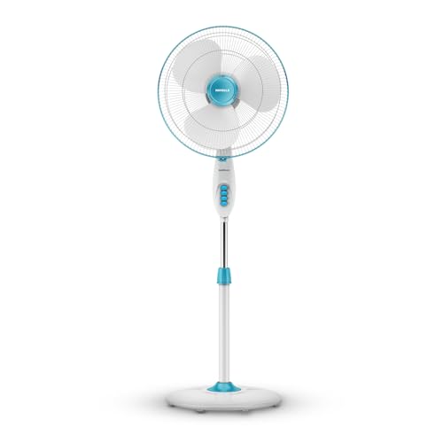 Havells Gatik Pro 400mm Pedestal Fan| 120 Ribs Guard for Safety| Smooth Oscillation| Heavy Base| ISI Marked | 2 Year Warranty | Blue