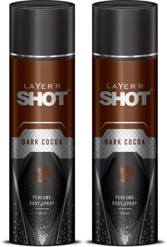 LAYER’R Shot Dark Cocoa Deodorant Spray  –  For Men(240 ml, Pack of 2)