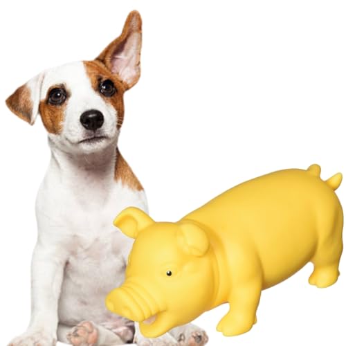 Sage Square Squeaky Rubber Pig Toy for Dogs & Cats: Unleash The Chew Cravings with Loud Squeak, Entertained for Hours, Interactive Rubber Toy, Tugs and Squeezes, Barking Glees, Fun with Pig
