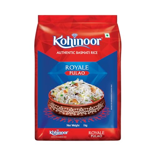 Kohinoor Pulao Basmati Rice, 1 kg | Long-Grain Basmati (Cooked grain up to 18 mm) | Aromatic & Flavorful Rice | Ideal for Pulao