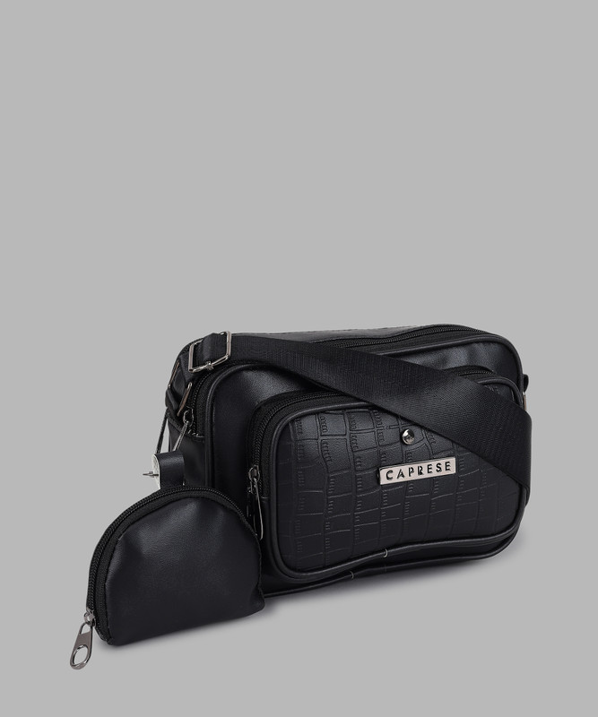 Caprese SGJNAMDBLK Sling Bag(Black, 2.254 L)