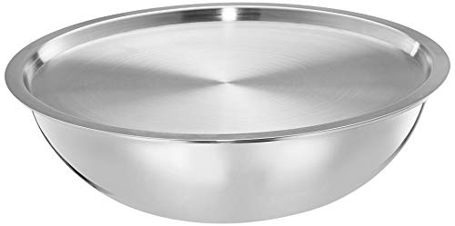 Amazon Brand – Solimo Stainless Steel Triply Tasla with Lid | 32cm | 6.7 L | Silver