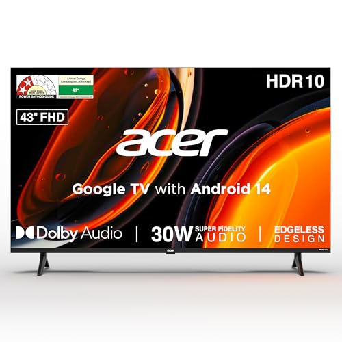 acer 108 cm (43 inches) Ultra I Series FHD Smart LED Google TV AR43FDJGU2841BD (Black) 2025 Model