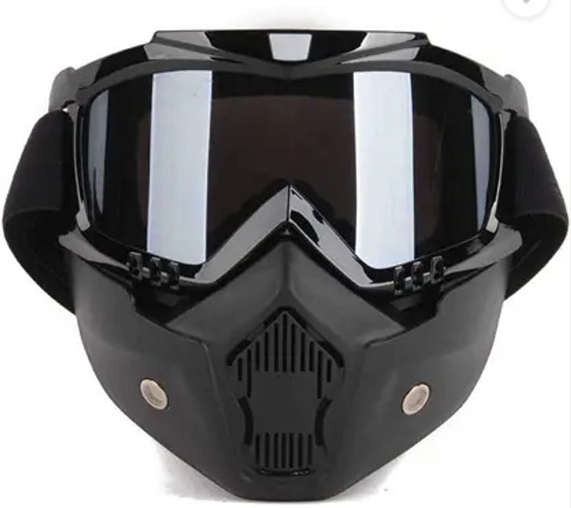 Steelbird Air 100% Goggle Face Mask Anti Scratch UV Protective Face Mask Motorbike Helmet(Black)