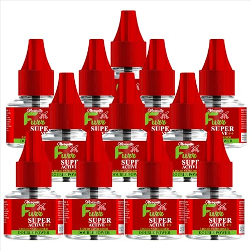 Mosquito Furr Mosquito Repellent Refill, Mosquito Liquid 45ml, Mosquito Killer,Super Active++ Double Power Liquid Mosquito Vaporiser Refill Pack of 12