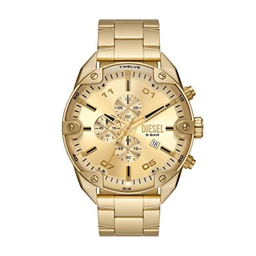 Diesel Spiked Analog Gold Dial Men’s Watch-DZ4608
