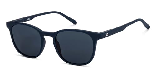 HUSTLR Polarized & 100% UV Protected Stylish Sunglasses | Navy Blue Grey Full Rim Square | As Seen On Shark Tank | Peyush Bansal Sunglasses | For Men & Women | Large | VC S15999