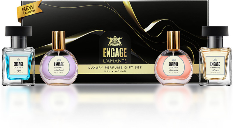 Engage L’amante Luxury Perfume Gift Set, 25mlx4, Couple Perfume Set,For Men & Women Eau de Parfum  –  100 ml(For Men & Women)