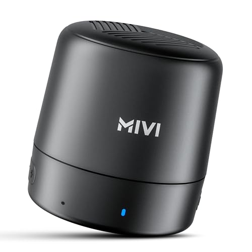 Mivi Play Bluetooth Speaker with 12 Hours Playtime. Wireless Speaker Made in India with Exceptional Sound Quality, Portable and Built in Mic-Black