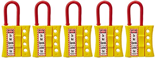Aktion Safety Lockout Device AK-SLDH-75 De-Electric HASP Number of Holes: 4 – Yellow (Pack of 5)