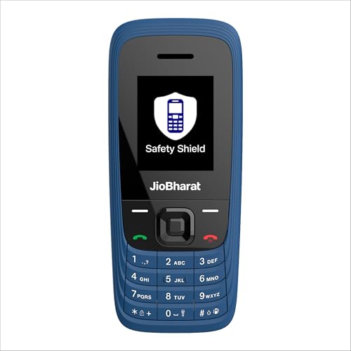 JIO JioBharat V4 4G Keypad Phone with Safety Shield Feature, JioTV, JioHotstar, JioSaavn, JioPay (UPI & SoundPay), LED Torch, Digital Camera, 1000mAh Battery | Blue | Locked Network