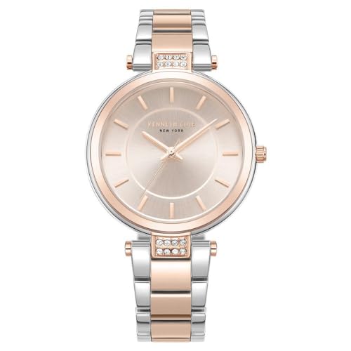 Kenneth Cole Classic Quartz Analog Rose Gold Dial Two Toned Silver & Rose Gold Stainless Steel Strap Watch for Women – KCWLG0026701LD